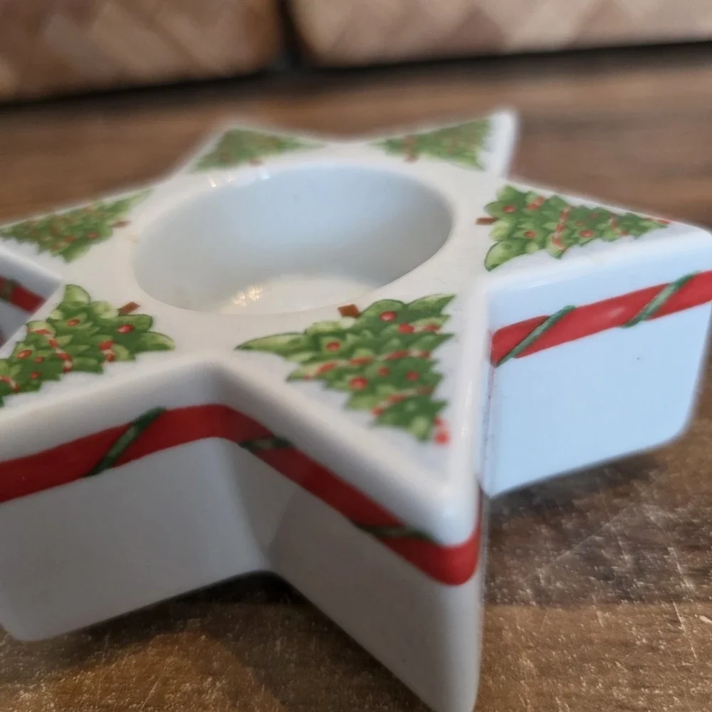 Hutschenreuther Germany Christmas Tree Star Tea Light Votive Candle Holder 4x1.5